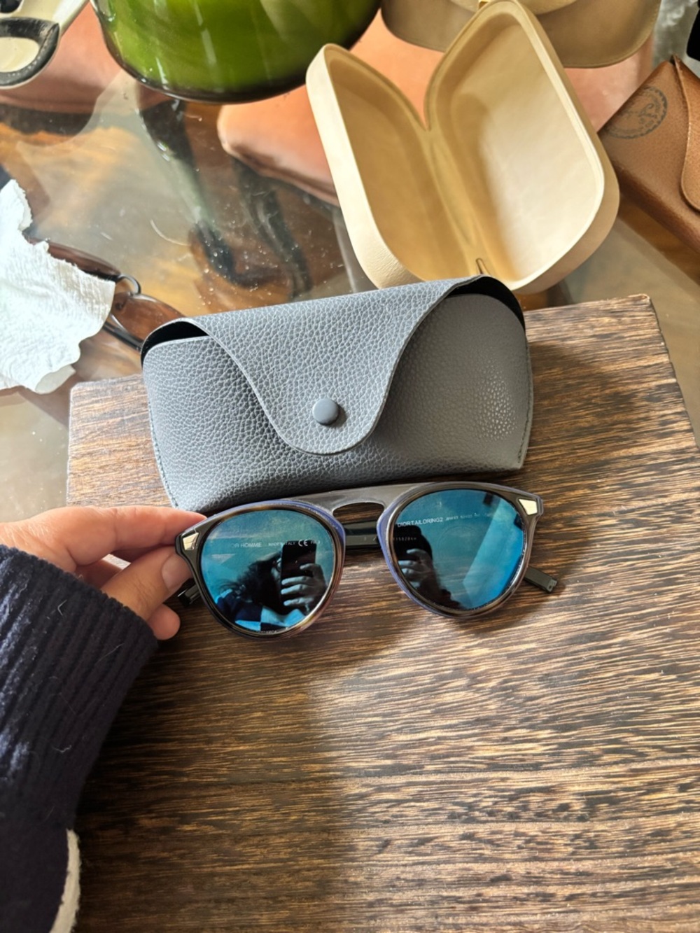 Dior Black Sunglasses with Blue Lenses - Picture 2 of 6
